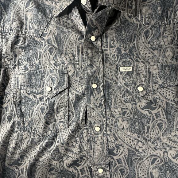 Rafter C Cowboy Collection Pattern Western Button Down Shirt - Picture 4 of 8